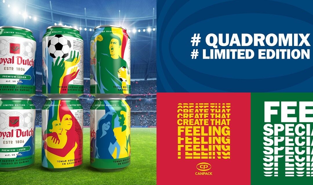 La empresa Royal Dutch ha lanzado una edición limitada de latas de fútbol utilizando la tecnología Quadromix