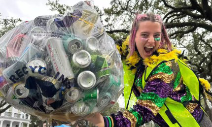 O Mardi Gras de Nova Orleans se junta à febre da sustentabilidade e, neste ano, consegue coletar mais de 4.500 kg de latas.