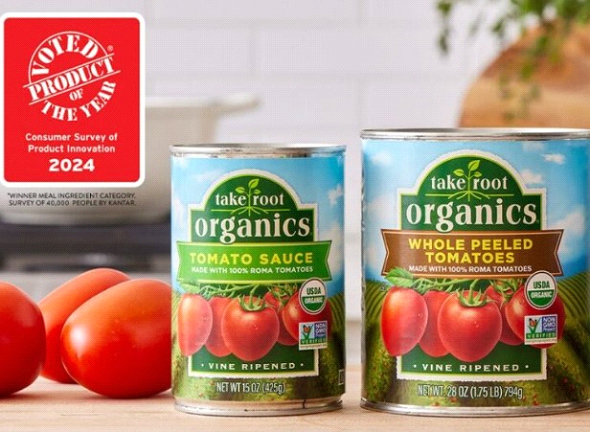 Les tomates biologiques en conserve Take Root Organics de Del Monte Foods reçoivent le prix du produit de l’année