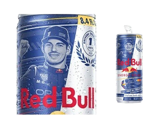 Red Bull commemorates Oracle Racing’s 20th anniversary with a special edition can of Max Verstappen