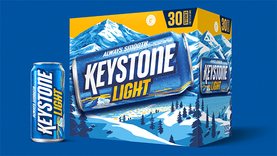 Renovación de Keystone Light después de siete años de la anterior imagen